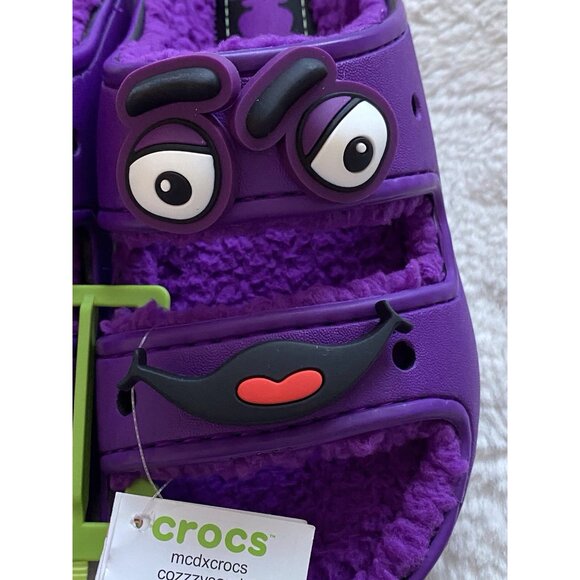 Crocs McDonalds Grimace Cozzzy Sandal Purple Men’s Sz 4 Women’s 6 FurLined Fuzzy - Picture 4 of 12